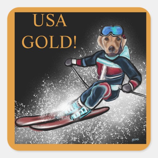 LABRADOR RETRIEVER  VIERKANTE STICKER (Voorkant)