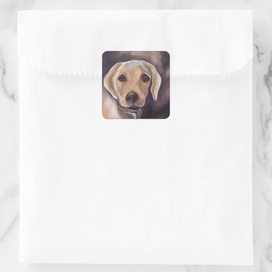 Labrador Retriever Vierkante Sticker (Tas)
