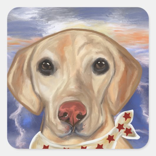 Labrador Retriever Vierkante Sticker (Voorkant)