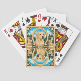 Labrador Retriever, Vintage Houten Honden Kunst Pokerkaarten