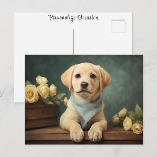 Labrador Retriever Vintage Mooie Puppy Hondenportr Briefkaart