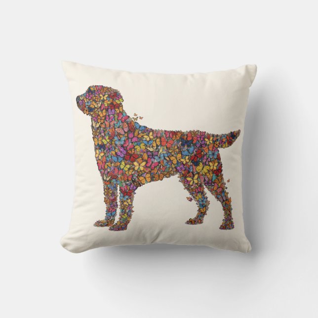 Labrador Retriever Vlindero silhouette | Dog Mama Kussen (Voorkant)