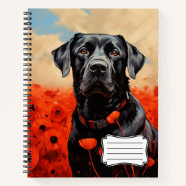 Labrador Retriever voor klaprozen Notitieboek