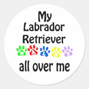 Labrador Retriever Wandelingen Ontwerp Ronde Sticker