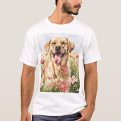 Labrador Retriever Watercolor Heren T-Shirt (Voorkant)