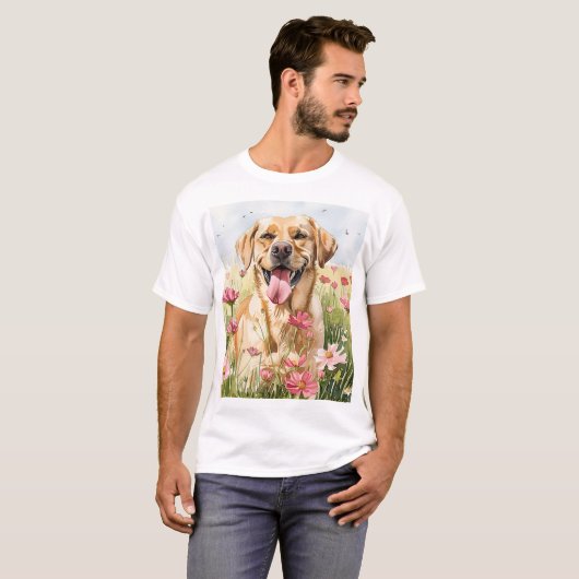 Labrador Retriever Watercolor Men's T-Shirt (Voorkant volledig)