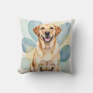 Labrador Retriever Watercolor Ovaal Laag Kunst Kussen