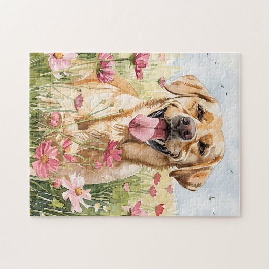 Labrador Retriever Watercolor Puzzle Legpuzzel (Horizontaal)