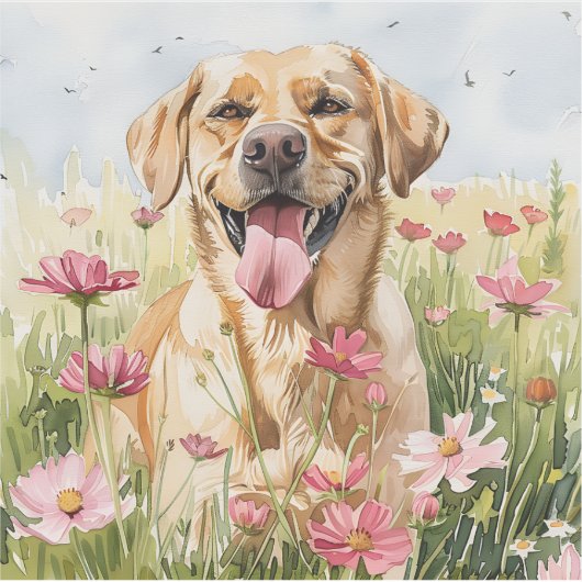 Labrador Retriever Watercolor Sticker (Voorkant)