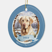 Labrador Retriever waterverf hondenkunst Keramisch Ornament (Links)