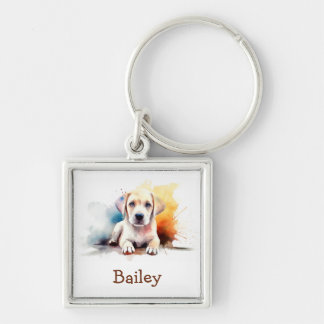 Labrador Retriever Waterverf Sleutelhanger