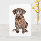 Labrador Retriever Wenskaart Kaart (Gele Bloem)