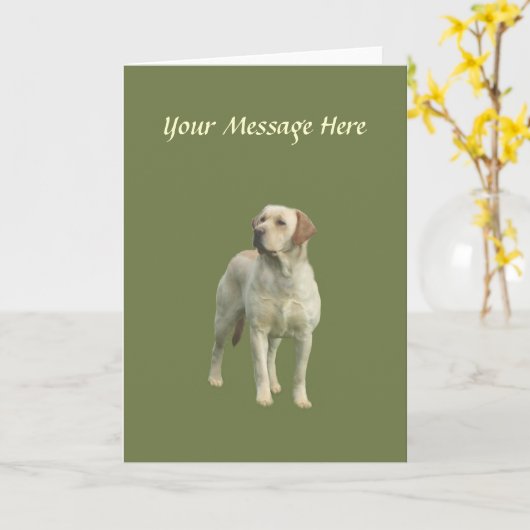 Labrador Retriever Wenskaart Kaart (Gele Bloem)