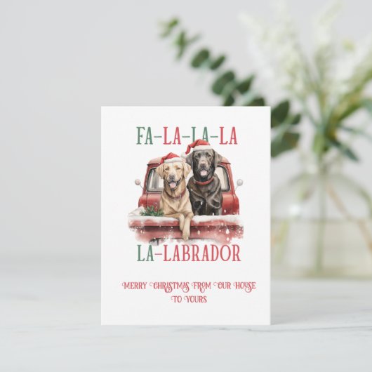 Labrador Retriever Whimsical Christmas | Feestdagenkaart (Staand voorkant)