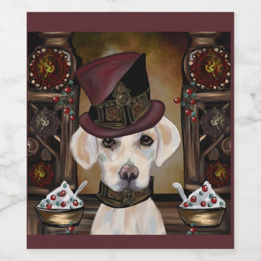 Labrador Retriever Wijn Etiket (Enkel label)