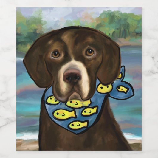 Labrador Retriever Wijn Etiket (Enkel label)