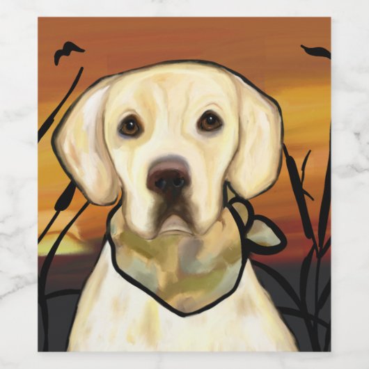 Labrador Retriever Wijn Etiket (Enkel label)