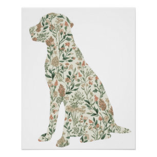 Labrador Retriever Wildflower Botanische Kunstprin Perfect Poster