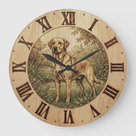  Labrador Retriever wooden Wall Clock  Grote Klok (Voorkant)