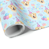 Labrador Retriever Wrapping Paper in Blue Cadeaupapier (Rol Hoek)