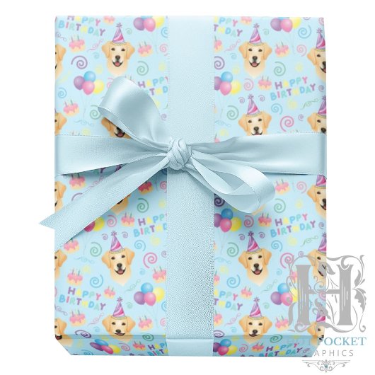 Labrador Retriever Wrapping Paper in Blue Cadeaupapier