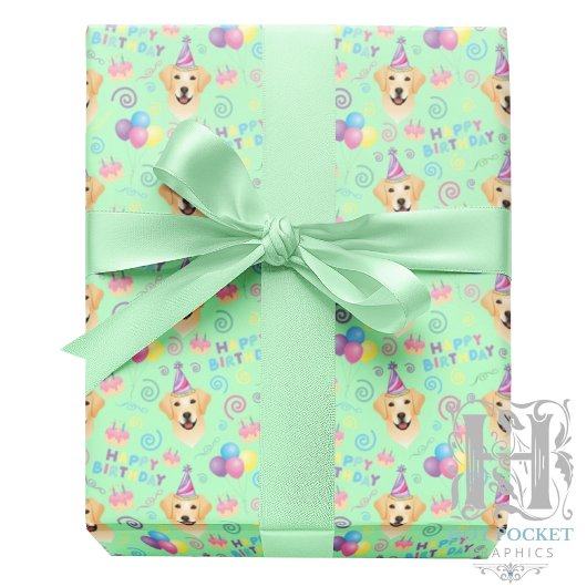 Labrador Retriever Wrapping Paper in Green Cadeaupapier
