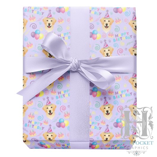 Labrador Retriever Wrapping Paper in Purple Cadeaupapier