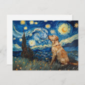 Labrador Retriever Yellow Lab Dog Sterrennacht Briefkaart (Voorkant / Achterkant)
