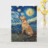 Labrador Retriever Yellow Lab Dog Sterrennacht Kaart (Gele Bloem)