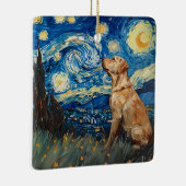 Labrador Retriever Yellow Lab Dog Sterrennacht Keramisch Ornament (Rechts)