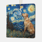 Labrador Retriever Yellow Lab Dog Sterrennacht Keramisch Ornament (Links)