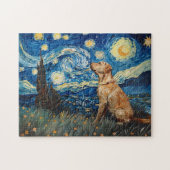 Labrador Retriever Yellow Lab Dog Sterrennacht Legpuzzel (Horizontaal)