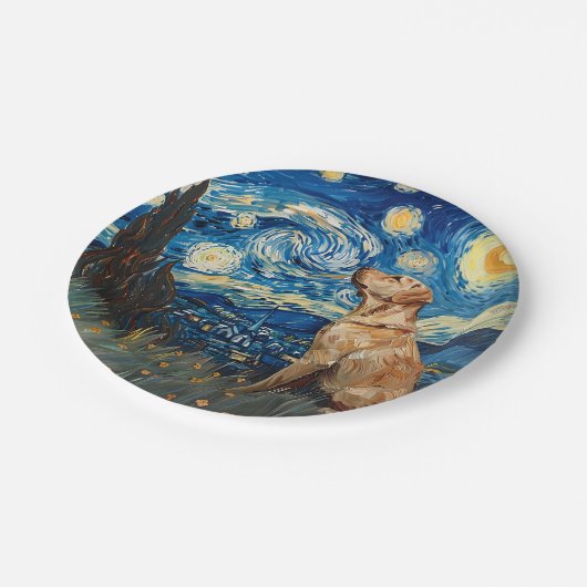 Labrador Retriever Yellow Lab Dog Sterrennacht Papieren Bordje (Gekanteld)