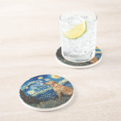 Labrador Retriever Yellow Lab Dog Sterrennacht Zandsteen Onderzetter (Zijkant)