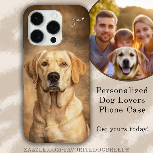 Labrador Retriever Yellow Lab gepersonaliseerd Case-Mate iPhone Case