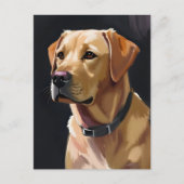 labrador retriever | Yellow Lab Hond Schilderij Briefkaart (Voorkant)