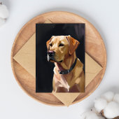 labrador retriever | Yellow Lab Hond Schilderij Briefkaart