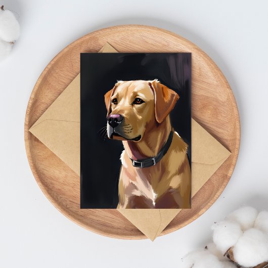 labrador retriever | Yellow Lab Hond Schilderij Briefkaart