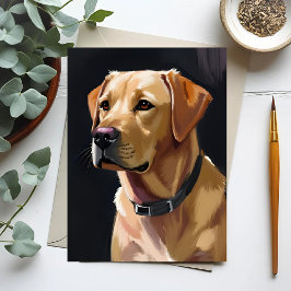 labrador retriever | Yellow Lab Hond Schilderij Briefkaart