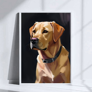 labrador retriever | Yellow Lab Hond Schilderij Poster