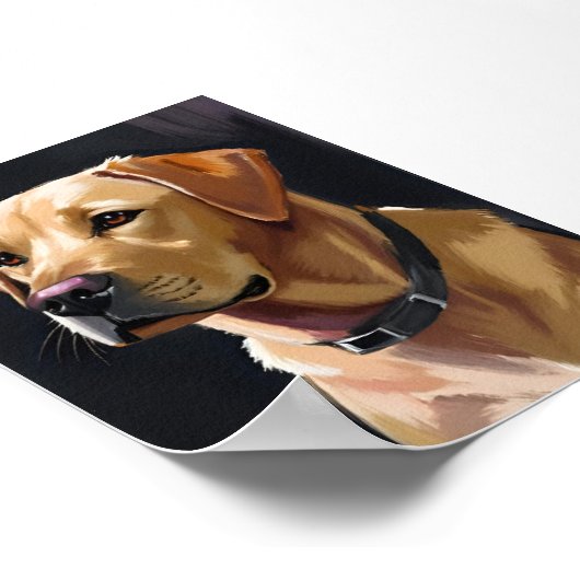 labrador retriever | Yellow Lab Hond Schilderij Poster (Hoek)