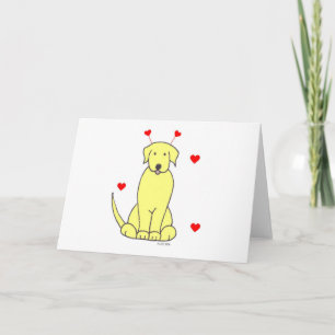 Labrador Retriever Yellow Valentijn Ears Card Feestdagen Kaart