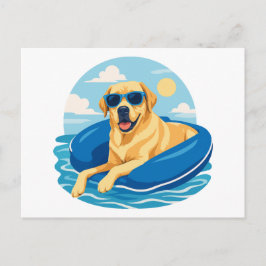 Labrador Retriever Zomer Boot Avontuur Briefkaart