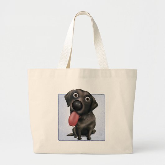 Labrador Retriever (zwart) Grote Tote Bag (Voorkant)