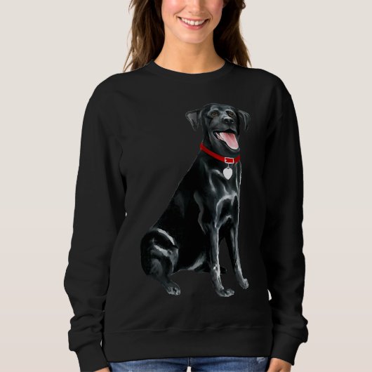 labrador retriever zwart lachen trui (Voorkant)
