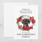 Labrador Retriever zwart Poinsettia Kerst Feestdagenkaart (Voorkant / Achterkant)