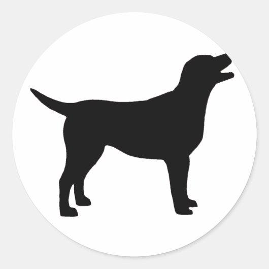 Labrador Retriever (zwart) Ronde Sticker (Voorkant)