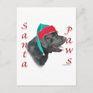 Labrador Retriever (zwart) Santa Paws Feestdagenkaart