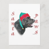 Labrador Retriever (zwart) Santa Paws Feestdagenkaart (Voorkant)