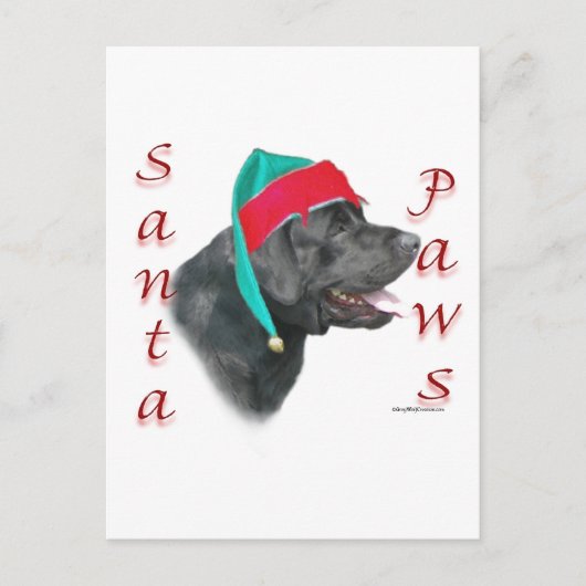 Labrador Retriever (zwart) Santa Paws Feestdagenkaart (Voorkant)